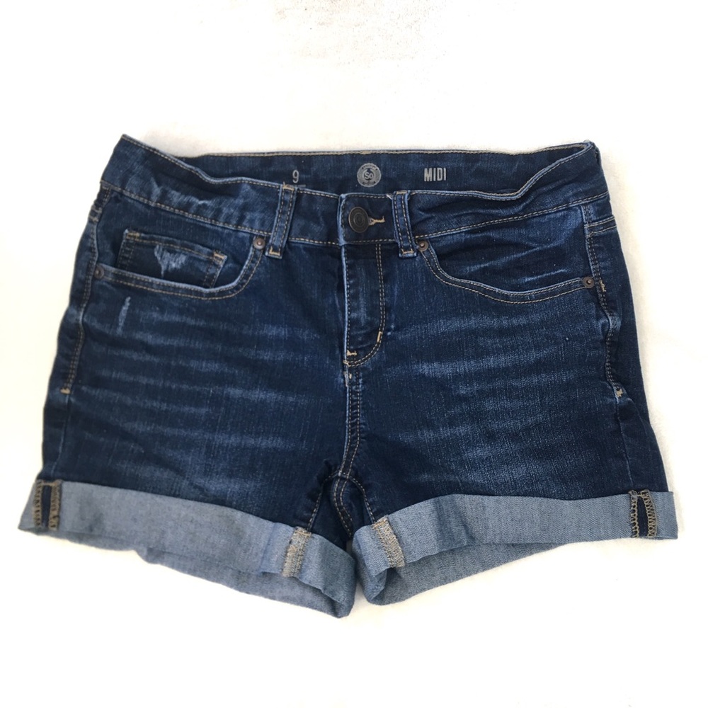 Mid-Rise Denim Shorts